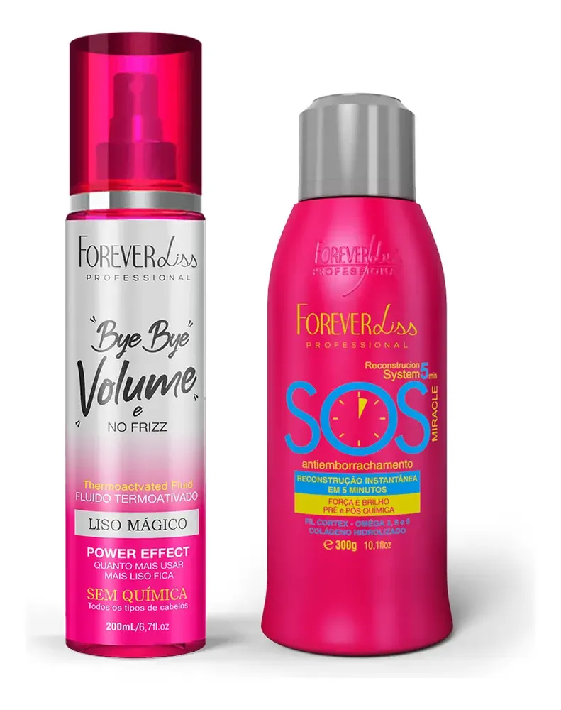 Kit Bye Bye Volume E Sos Antiemborrachamento Forever Liss