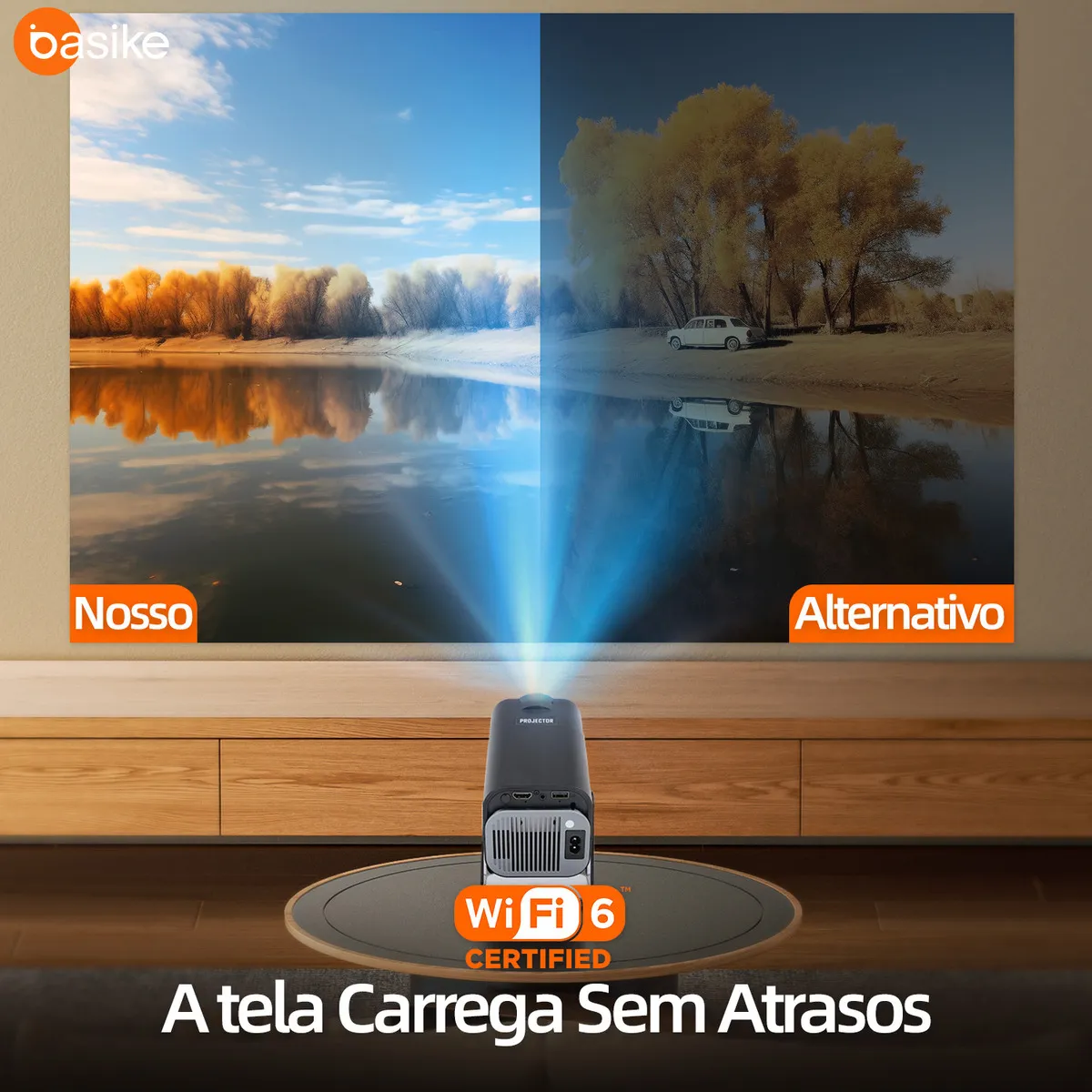 Projetor 4k, Mini Projetor, Android 11, Hdmi Tv, Ultra Hd, Smart Cinema 1280p, Wi-fi 6 2.4g+5.0g, Bluetooth 5.0, 12000LM, 200 Ansi Lumens, Cor Preto