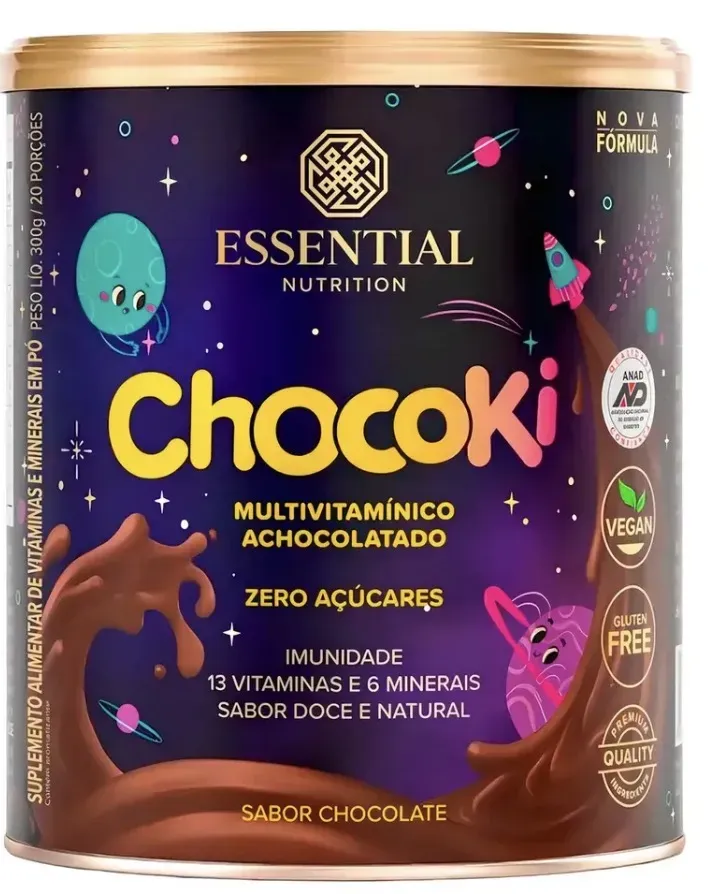 Chocoki - Achocolatado - 300g - Essential Nutrition Sabor Cacau
