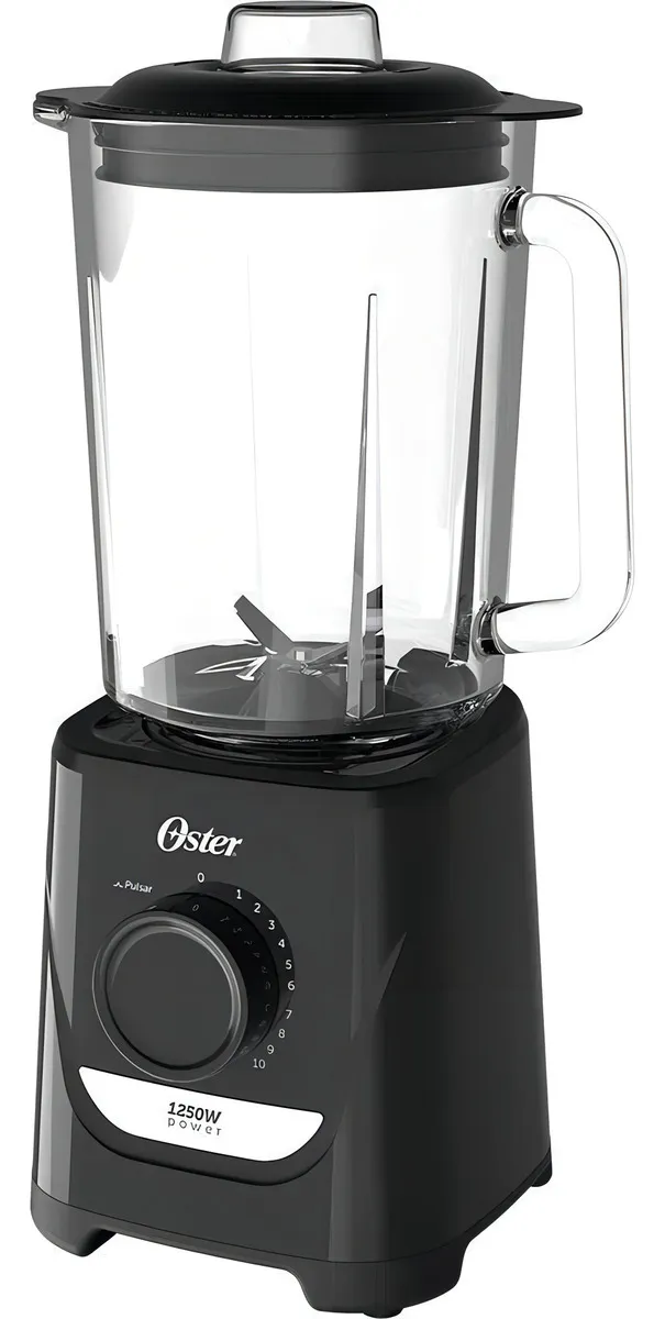 Liquidificador Oster Oliq520 Preto de 1,8L 1250W Jarra De Vidro e Laminas em Inox