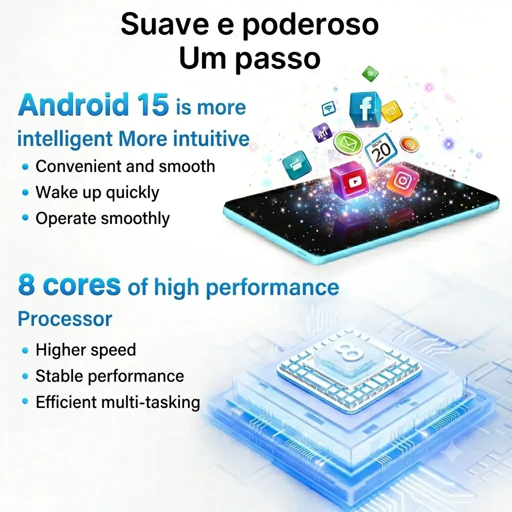 Tablet Android 15 Hancdon Tab Kit Completo Ram 16gb 512gb 12,8'' Hd Tela Apoia Wifi 2,4/4g/5g Dual Sim Bateria 8800mah... Lilás
