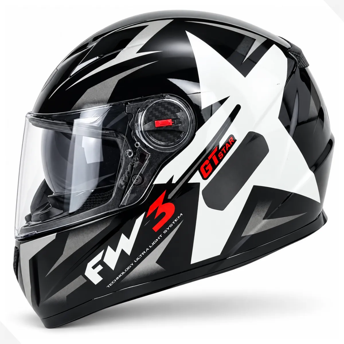 Capacete Moto Fw3 Gtx Star Fechado C/ Óculos Solar Interno Preto Star Fosco 55/56