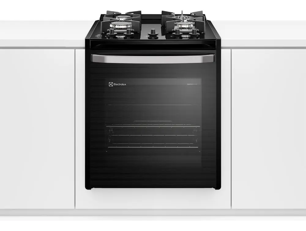 Fogão 4 Bocas Electrolux Preto Experience Vaporbake Fe4bb Preto