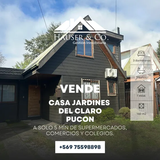 Práctica Casa 3dorm 2 Baños Los Jardines Del Claro Pucon