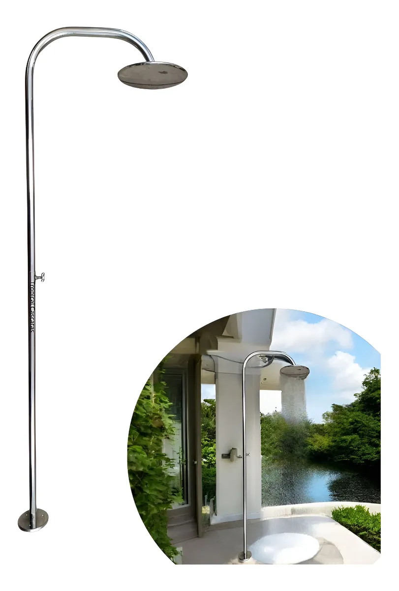 Ducha Inox 304 Piscina Área Externa Tropical Cascatas