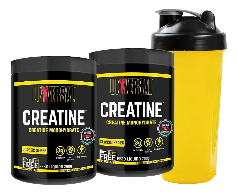 Kit Creatina Monohidratada 400g+coqueteleira 600ml-universal