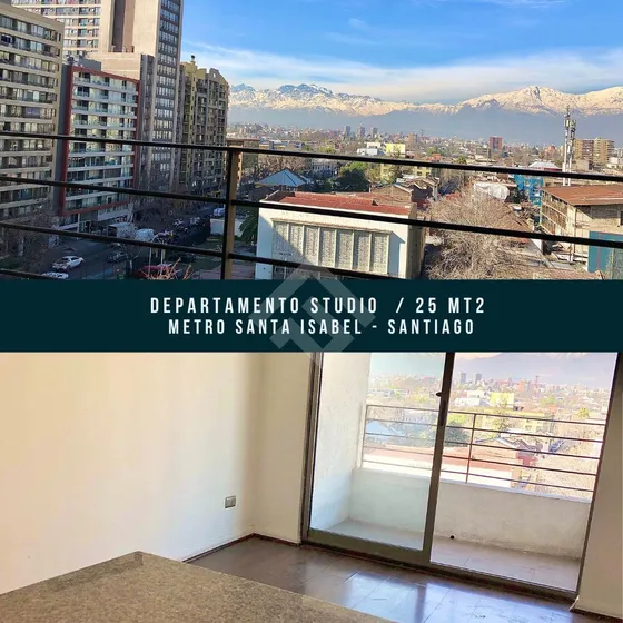 Studio 25 Mt2 Y Terraza. Metro Santa Isabel.