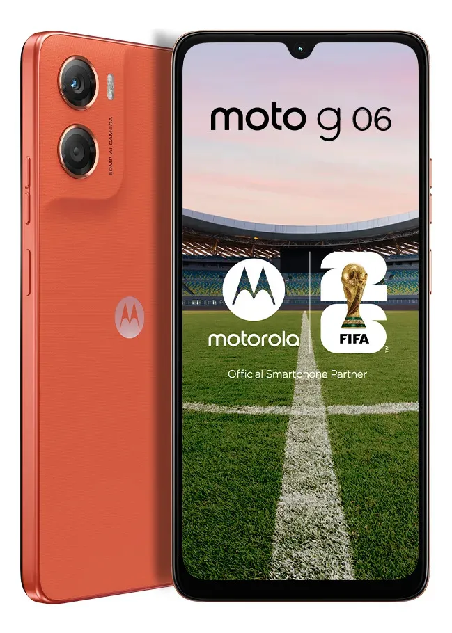 Celular Motorola G06 4G Dual Sim 256GB 4GB RAM - Naranja