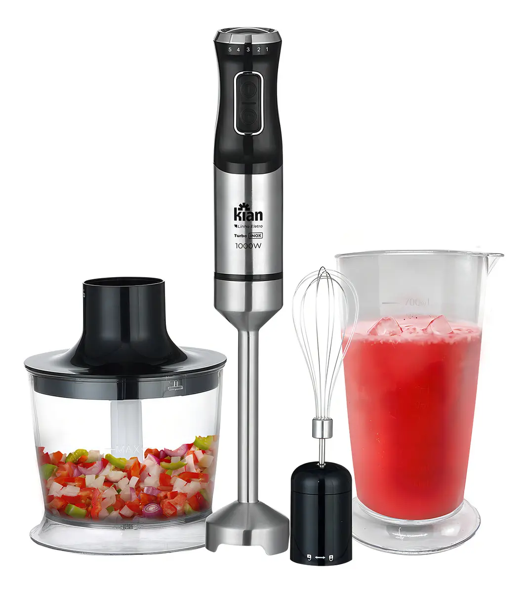 Mixer Turbo 3 Em 1 - 1000w 5 Velocidades Cor Preto