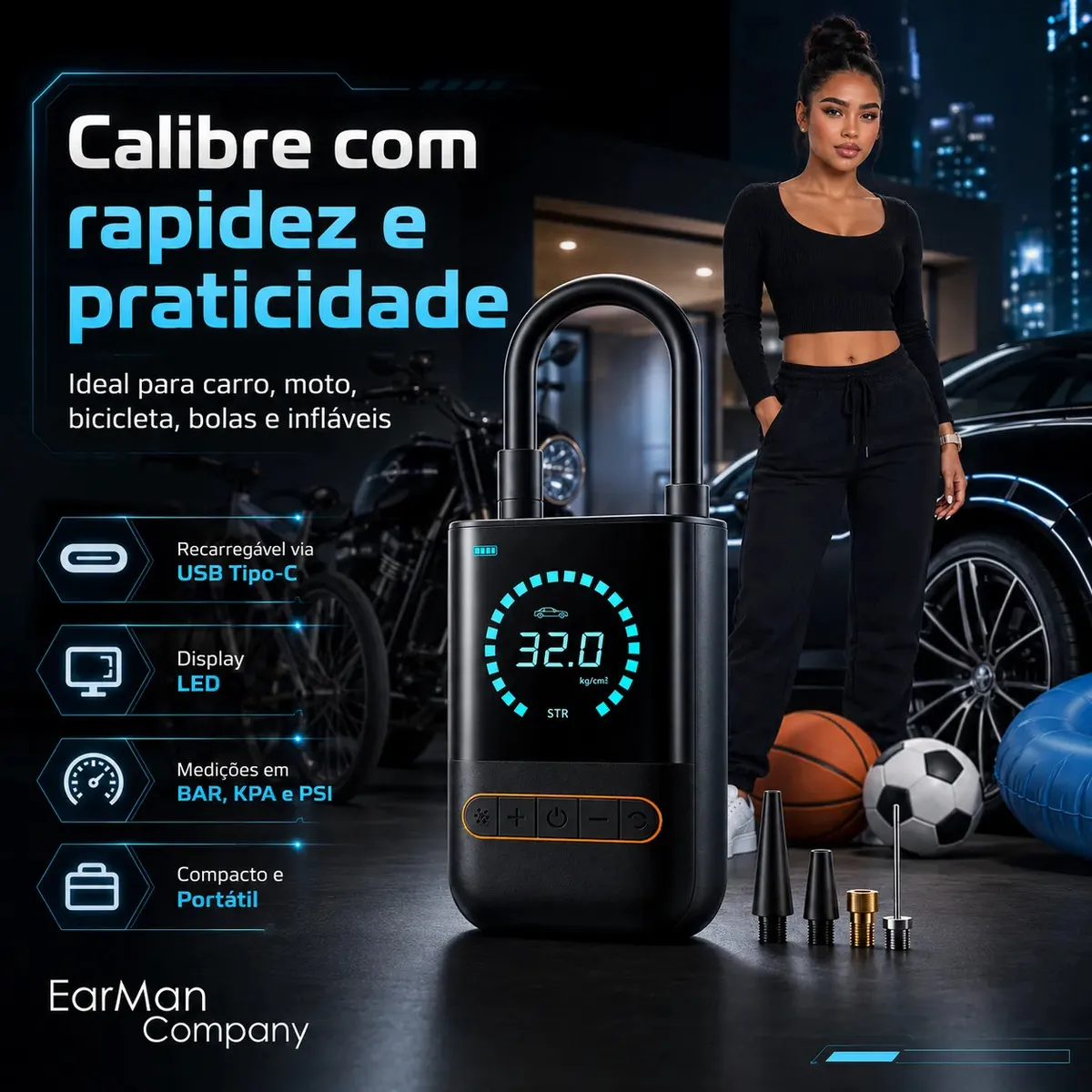 Mini Compressor De Ar Digital