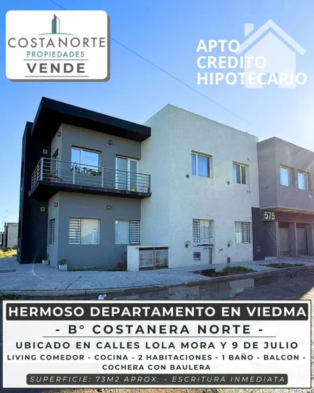 Dpto. 2 Habitaciones En Costanera Norte. Viedma