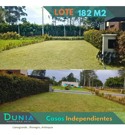 Lote 182 M2 Llanogrande , Unidad Cerrada - Para Casas Independientes, Rionegro, Ant