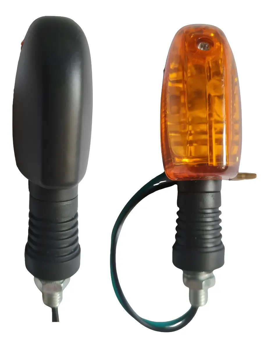 Kit 4 Seta Pisca Moto Universal Com Lâmpada - Preto Rosca