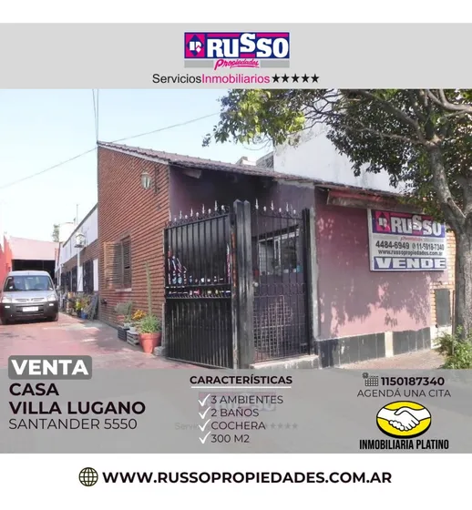 Venta Casa 3 Ambientes Villa Lugano