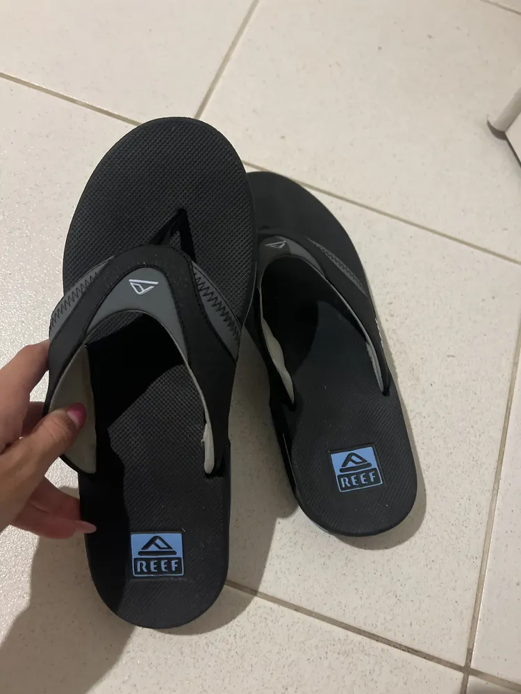 Chinelo Reef Mick Fanning Grey Light Blue | Frete grátis