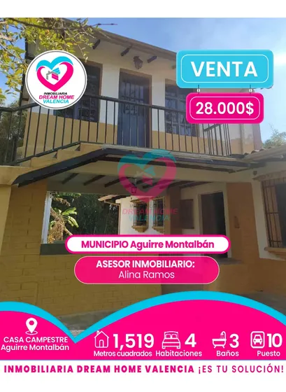 Casa En Venta Campestre  Aguirre - Montalbán Carabobo.  