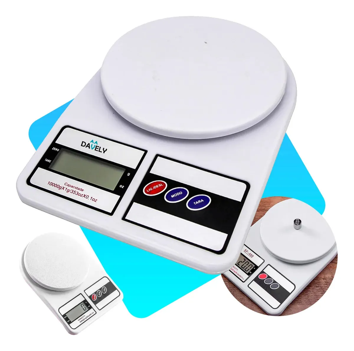 Balança Digital De Precisão De Cozinha Para Uso Domestico E Profissional Fitness Ideal Para Dietas Treinos Alimentos Confeitaria Nutrição Capacidade Máxima 10 Kg Branco