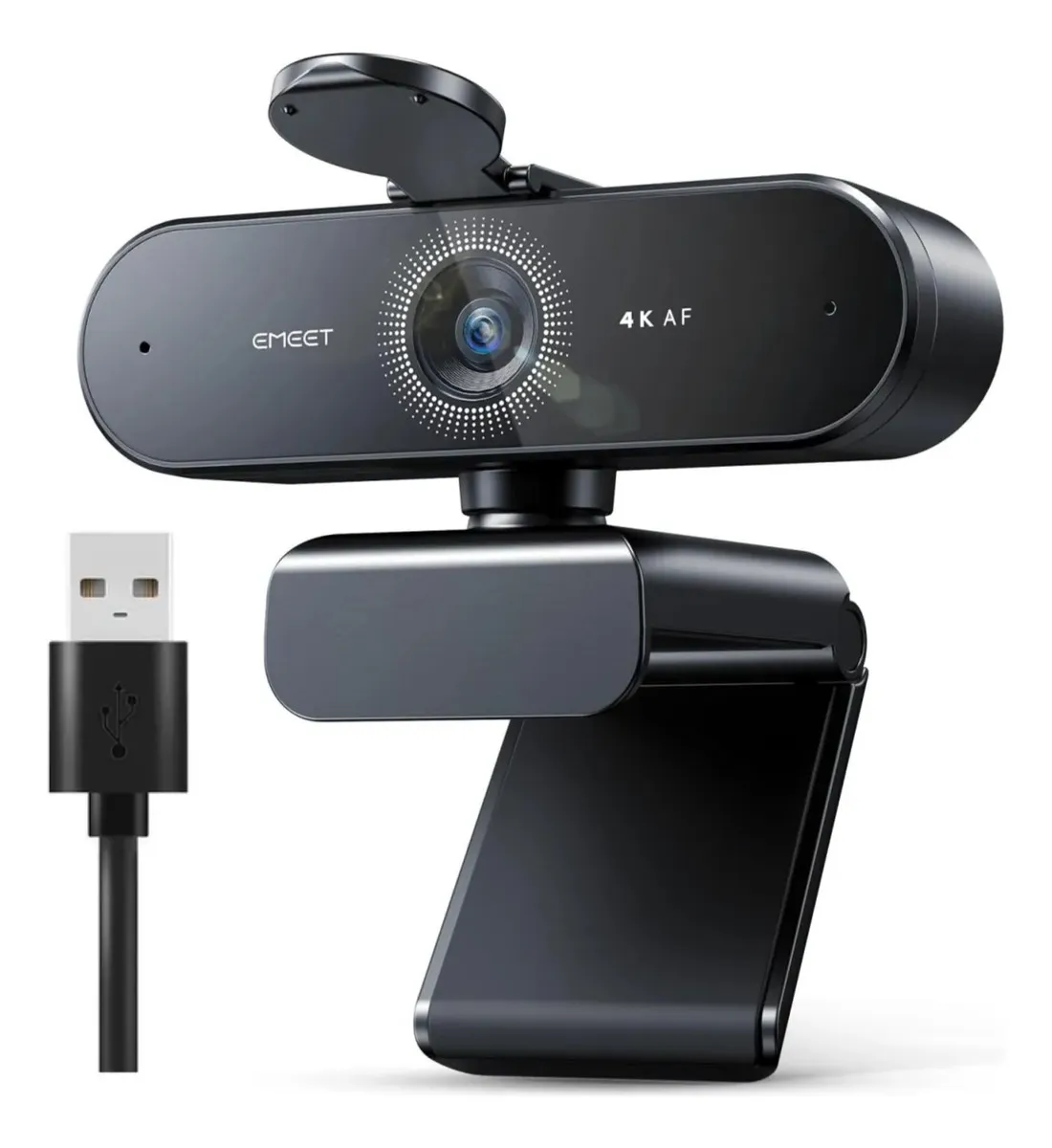 EMEET Nova 4K Webcam 1080P 60Fps Camera Para Pc Streaming Microfone Kit Viedeo Conferencia Foco Automático Preto