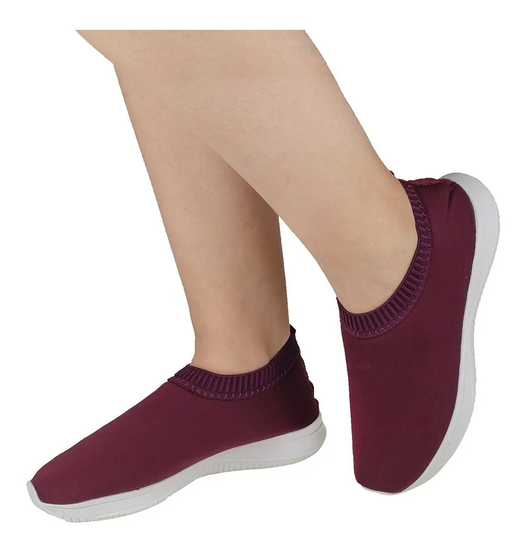 Tênis Meia Feminino na cor Vermelho Liso
