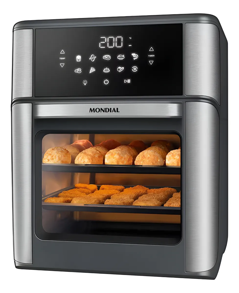 Air Fryer Forno 12l Afon-12l-gi 2000w Digital Mondial – Preto E Inox