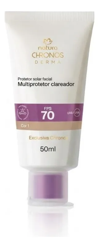 Protetor Multiclareador Fps 70 Natura Chronos Derma 50ml