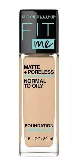 Base de maquillaje líquida Maybelline Fit Me Matte + Poreless- Base De Maquillaje  Maybelline Fit Me Matte + Poreless De 30ml tono 220 natural beige - 30mL  30g
