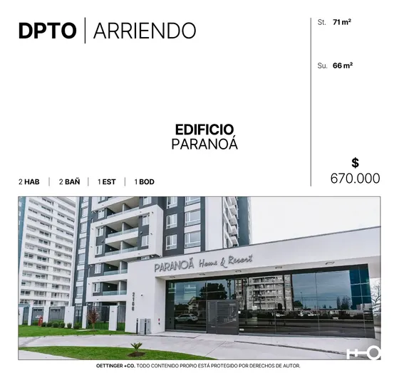 Departamento En Arriendo - Edificio Paranoá Home & Resort