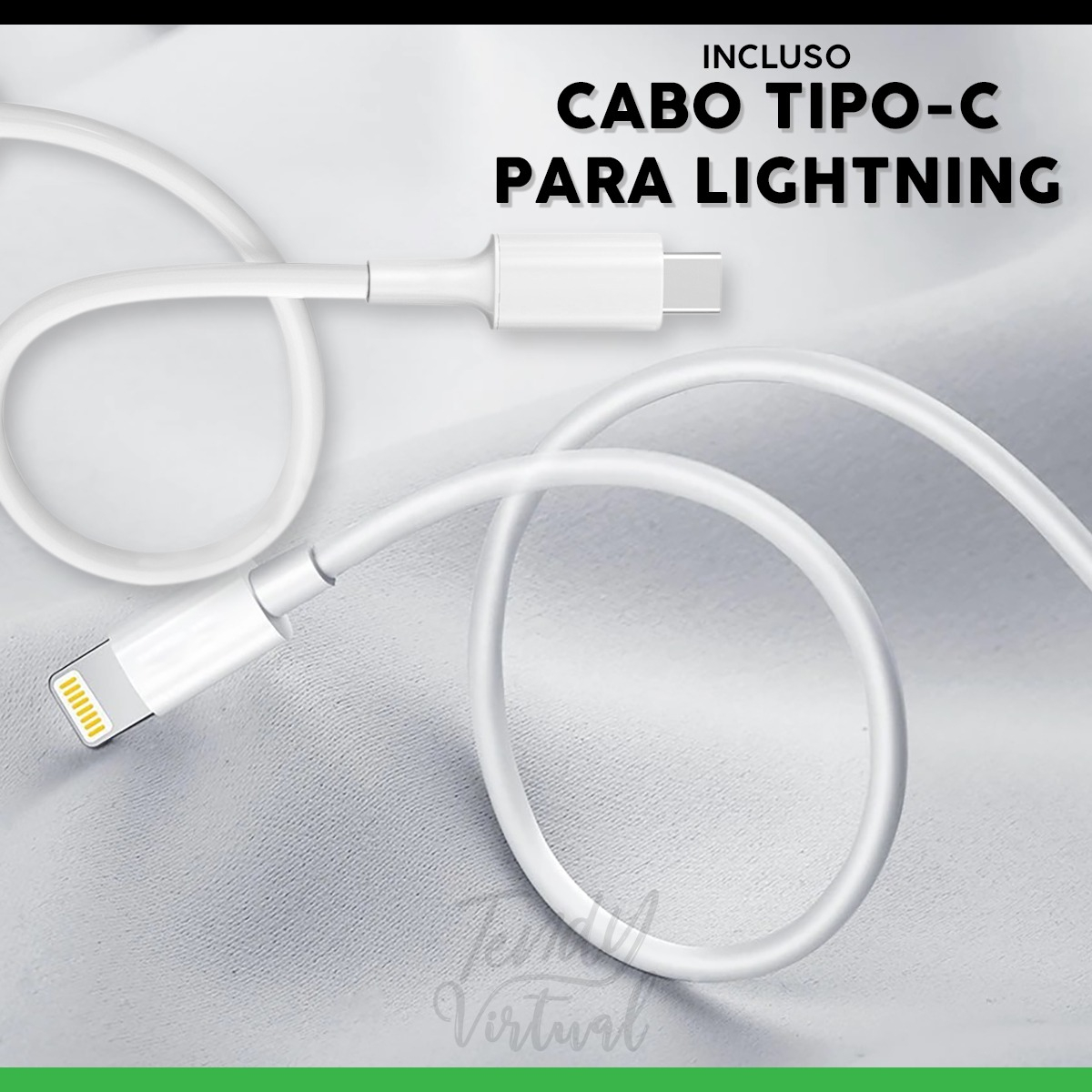 Cabo Tipo C Para iPhone 11 12 13 Pro Max - Lightning Turbo