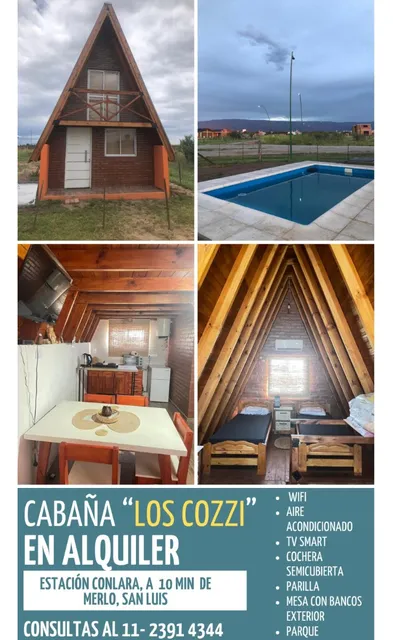 Cabaña Alpina En Estación Conlara Sobre Ruta 5 Y Cruce De Ruta 55 (ex 148) A 5` De Santa Rosa De Conlara Y A 10´ De Merlo San Luis.