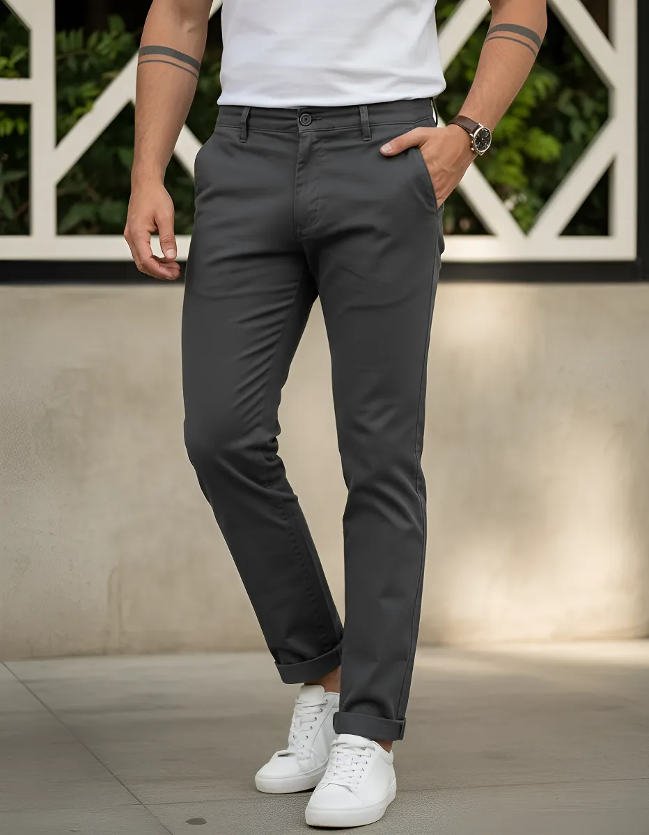 Calça Masculina Sarja Esporte Fino Bolso Faca Lycra Stillger