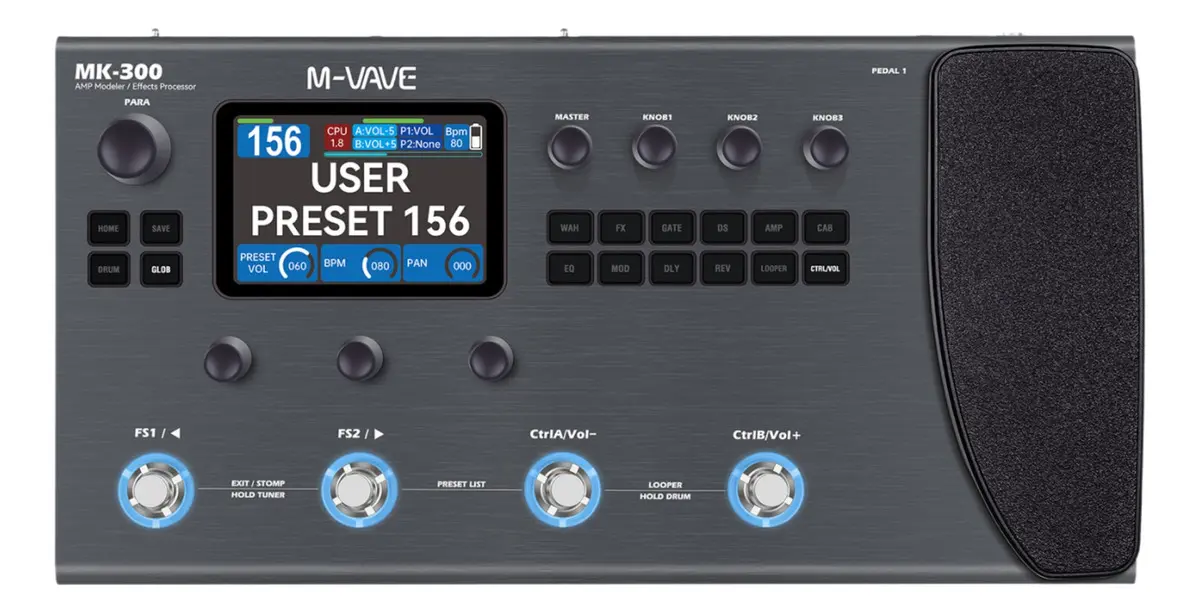 M-vave Mk300 Integral Multiefecto Guitarra/baixo 360+ Efeito