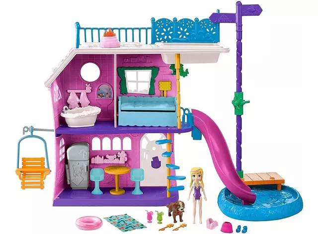 Veículo e Boneca - 2 em 1 - Polly Pocket - Jatinho Fabuloso - Mattel