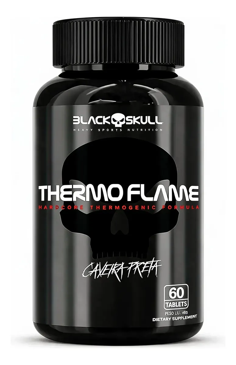 Termogenico Thermo Flame Black Skull 60 Tabletes Cafeina