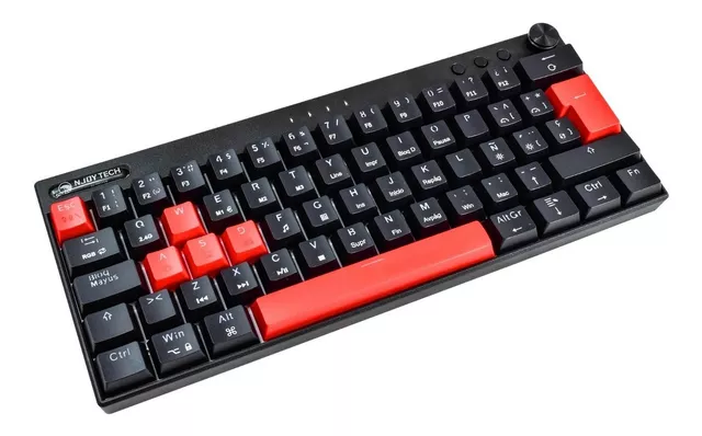 Teclado Gamer Njoytech Mecánico Retroiluminado Negro y Blanco