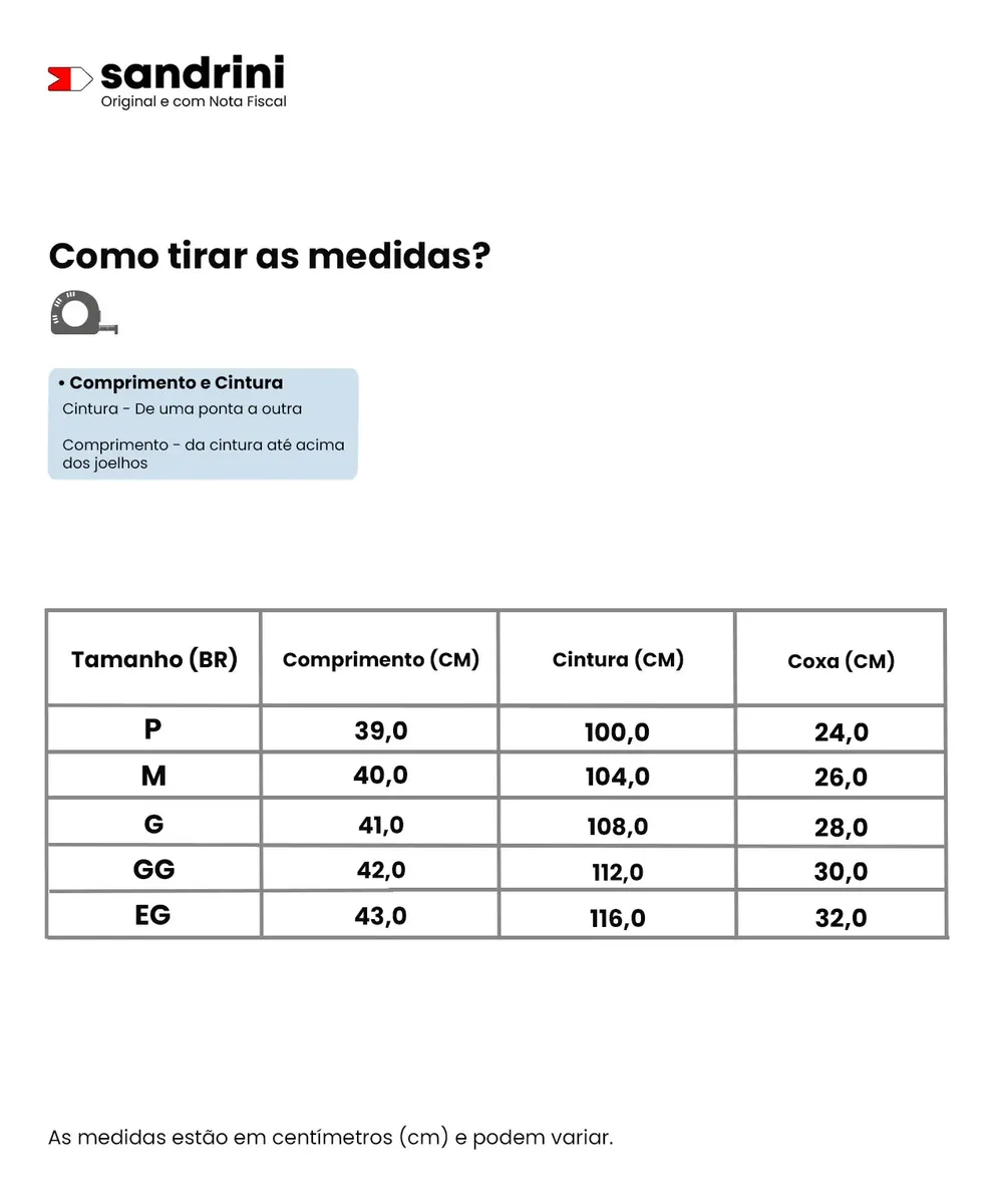 Kit 4 Bermuda Shorts Tactel Sandrini