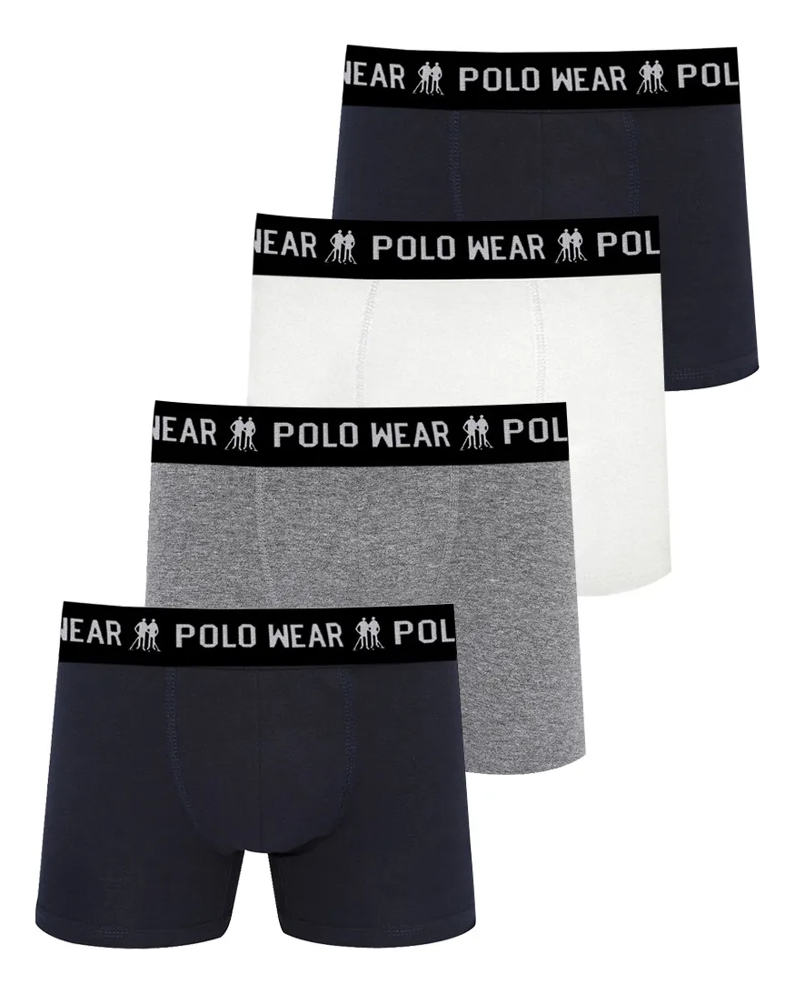 Kit 4 Cuecas Algodão Polo Wear Sortido