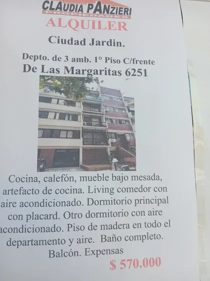 Alquiler De Departamento De 3 Ambientes 