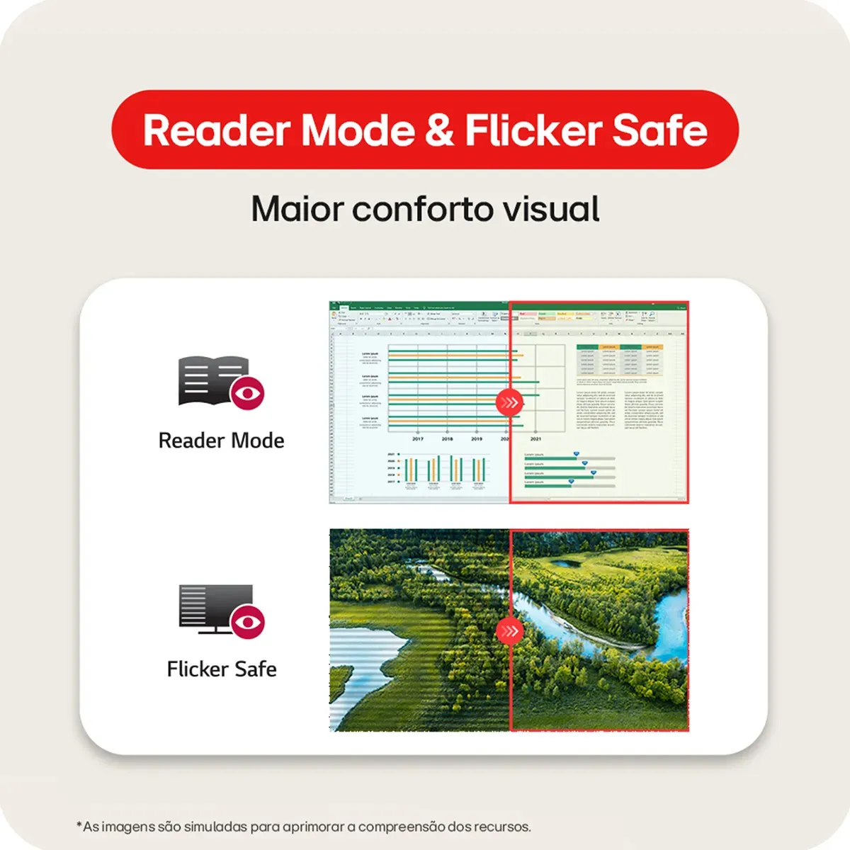 Monitor LG FHD Home & Office 22U403A-B 22”, 1ms (MBR), 120Hz (O/C), Modo leitura, Flicker Safe, HDMI, LG Switch, Black Stabilizer, Dynamic Action Sync