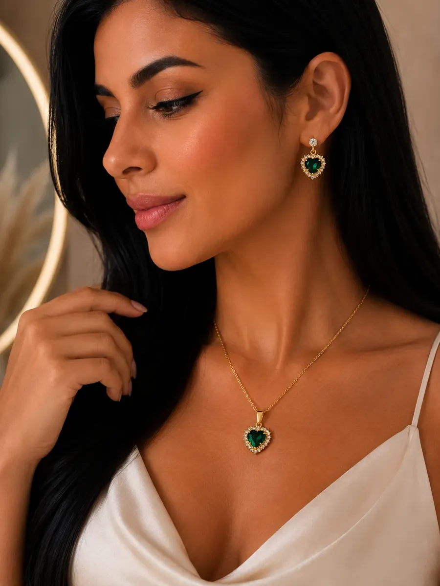 Conjunto Colar Brinco Zirconia Folheado A Ouro 18 K Presente — foto 6