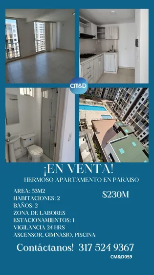En Venta Apartamento En Conjunto Cerrado Barrio Paraiso