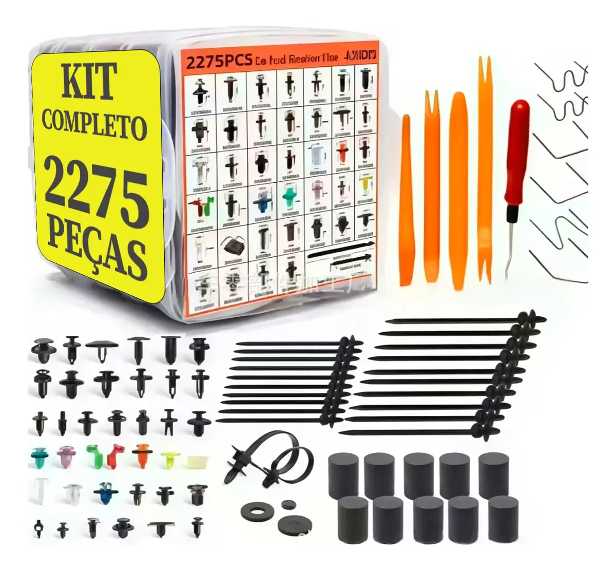 Kit 2275 Presilhas Grampos Fixadores Automotivos Acabamentos