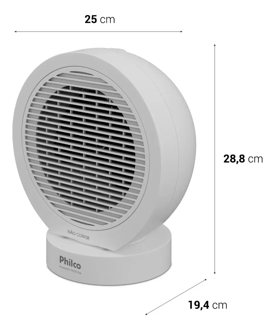 Aquecedor Philco PAQ2100A - 2000W na cor branco — imagem 2