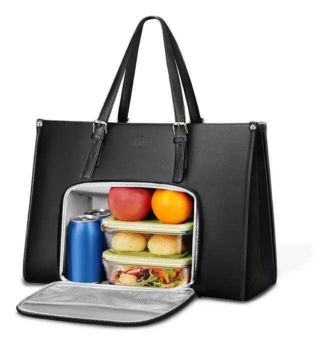 Bolsa Matein 1447 — notebook de até 15,6″ e compartimento térmico, preta