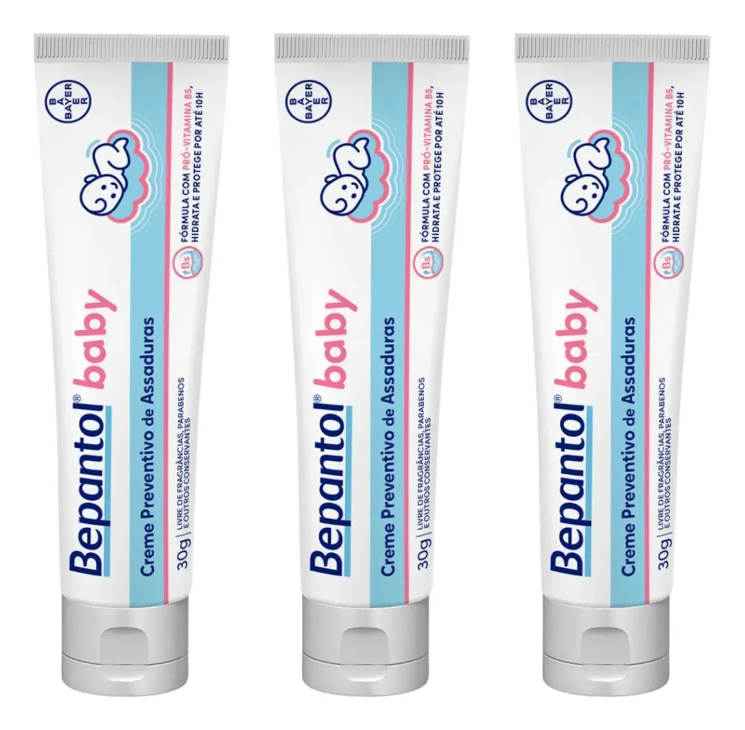 Kit 3 Pomadas Bepantol Baby Assaduras 30g