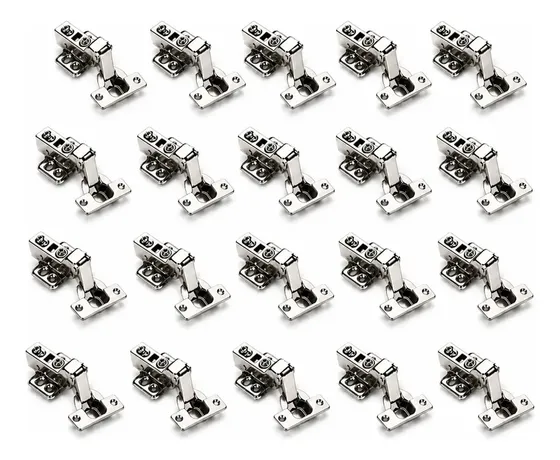 Kit 20 Dobradiças Curva Com Amortecedor Porta Armário 35mm - Compra Segura Ekom