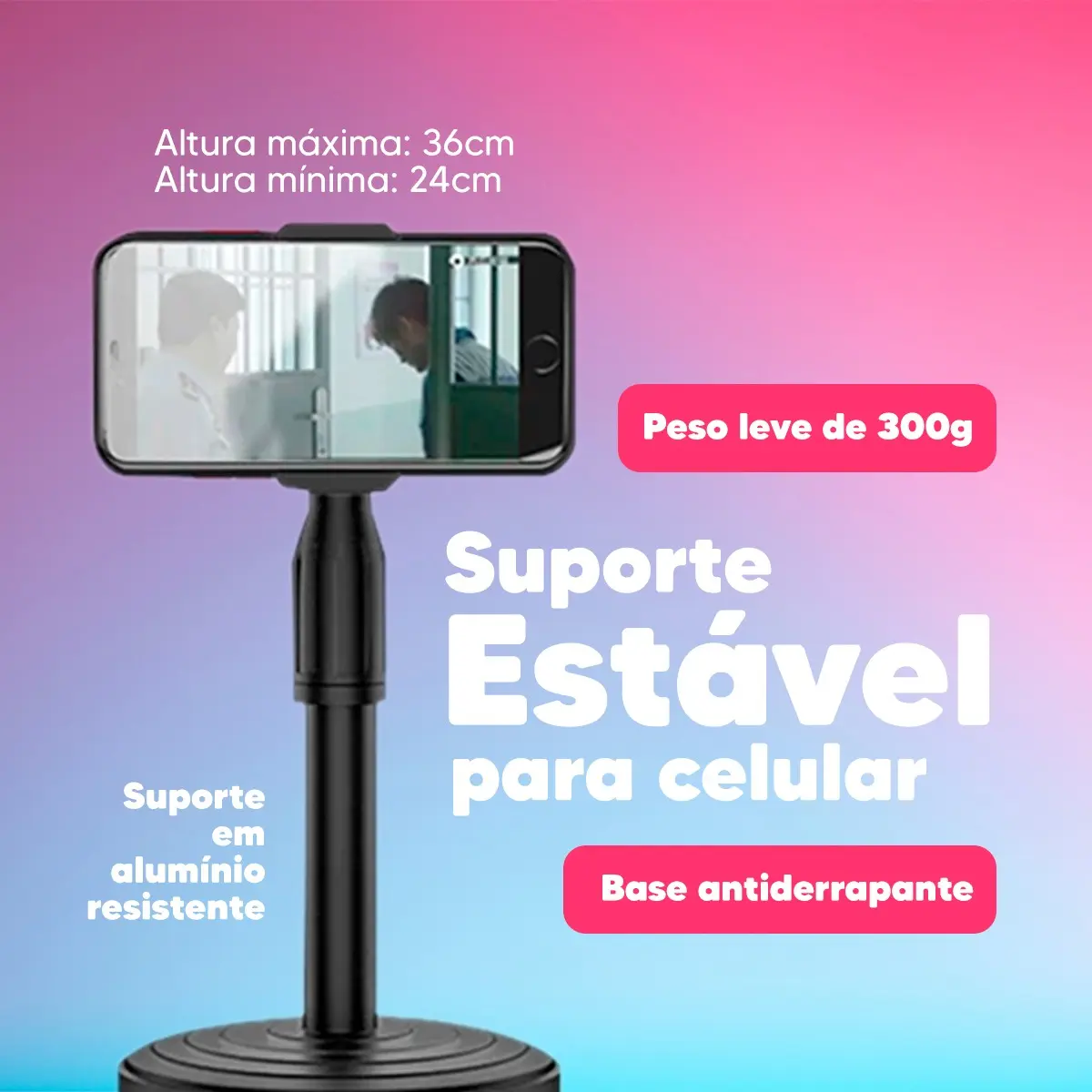 Suporte Tripé Celular Smartphone Mesa Portátil Selfie 360º