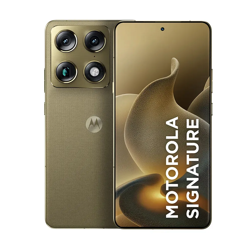 Smartphone Motorola Signature 5g - 512gb 24gb (12gb Ram + 12gb Ram Boost), 3 Cameras 50mp Sony Lytia E Zoom 100x, Tela 1.5k Extreme Amoled 165hz - Verde Oliva