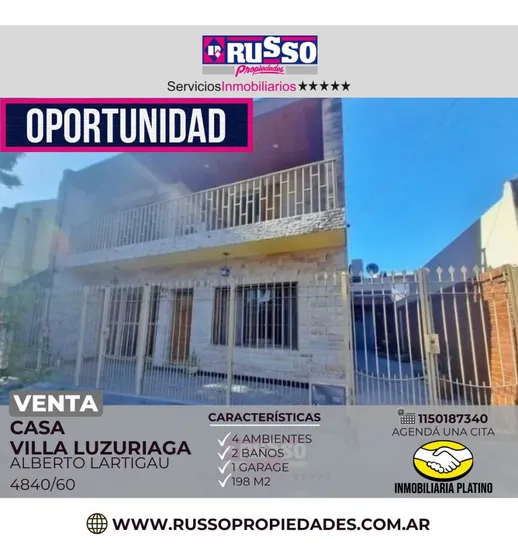 Venta Casa 4 Ambientes Villa Luzuriaga