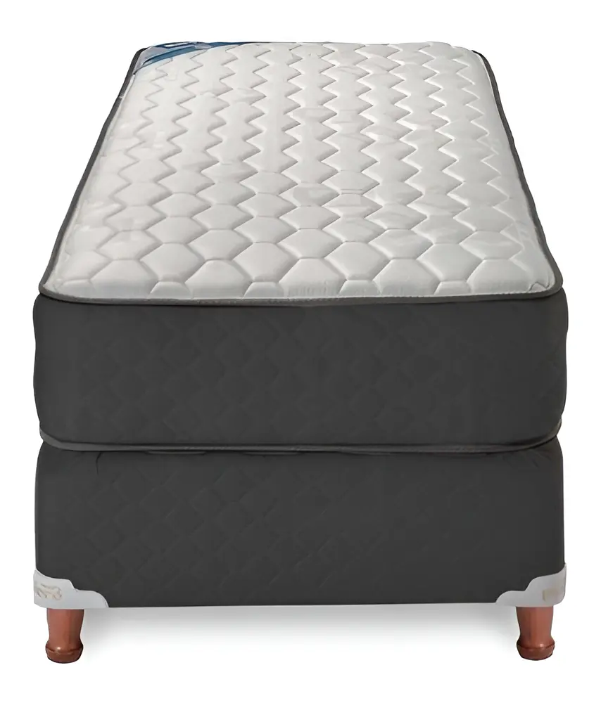 Sommier Y Colchon Piero Foam 100 X 190 Espuma Alta Densidad Color Blanco