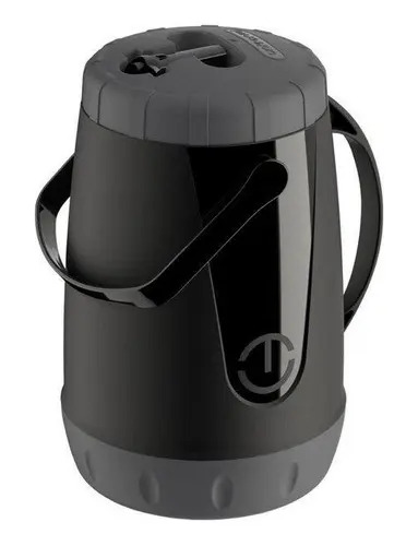 Garrafa Térmica 2,5l Conserva 12h Água Suco Erva Terere Chá Cor Preto Unitermi